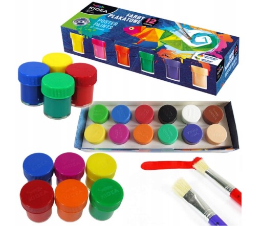 KIDEA SET PLAGÁTOVÉ FARBY + PLASTIKA 12 FARIEB.