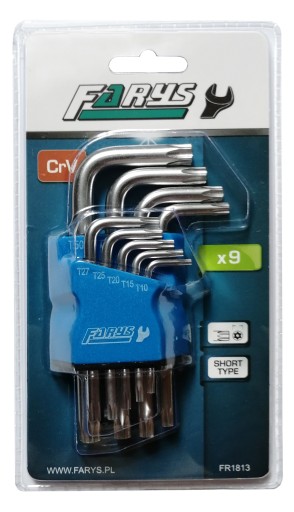 Sada kľúčov Torx T10-T50 Typ L 9ks CrV FR1813