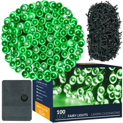 OSVETLENIE VIANOČNÉHO STROMČEKA 100 LED 8,5m VONKAJŠIE VNÚTORNÉ ZELENÉ VIANOCE