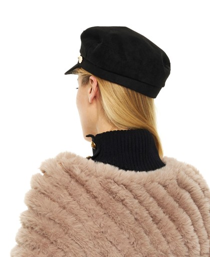 ČIAPKA BLACK BERET CAP, zlatá semišová retiazka