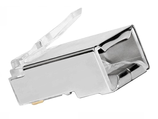 RJ45/8P8C zástrčka kat.5E STP krútená dvojlinka/lanko AWG24-26 priechodná 10ks
