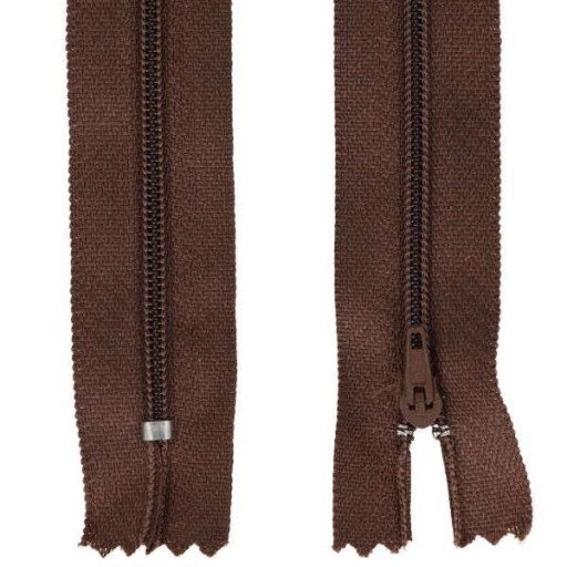 ŠPIRÁLOVÝ Zips #3 TENKÝ - 18 CM - HNEDÝ