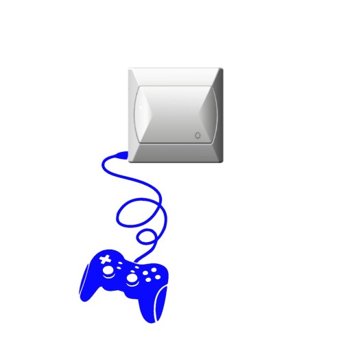 Nálepka na stenu pre vypínač na podložke GAMER hernej konzoly