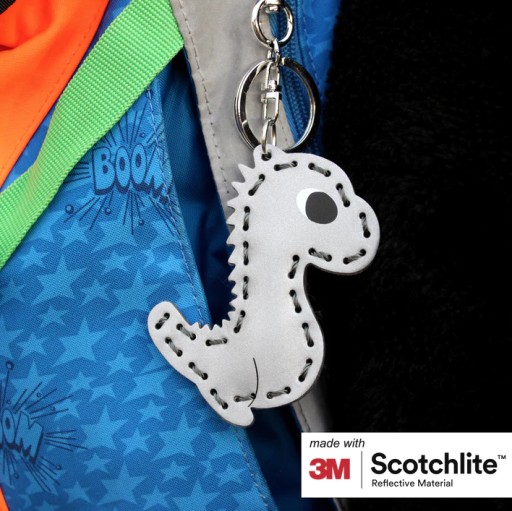 3M Reflexný maskot Dino 2D prívesok
