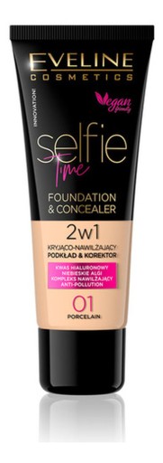 Eveline Selfie Time Foundation-korektor 2v1 Porcelain