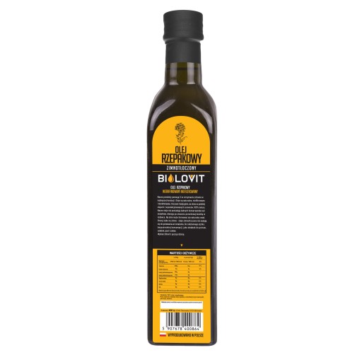 Za studena lisovaný repkový olej Bilovit 500 ml