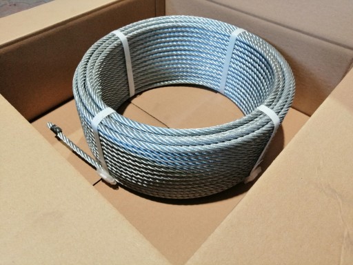 Lano Oceľové pozinkované lano 8mm FlexMax 6x36 1m