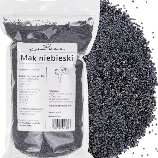 MAK MODRÝ 1kg PRÍRODNÝ PRÍRODNÝ MAK ZRNÁ ZDRAVOTNÁ KUCHYŇA