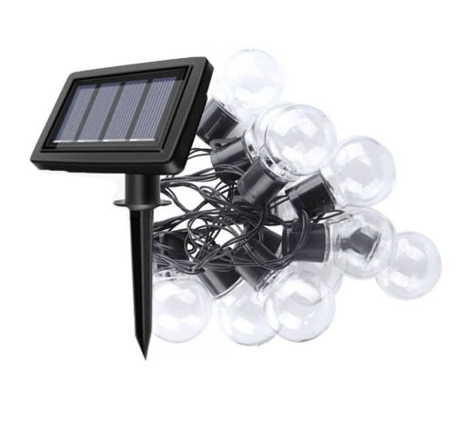 Záhradná LED solárna girlanda s 10 x LED žiarovkami