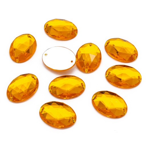 Štrasové kamienky na šitie akrylové oválne 18x13x5mm 10 ks