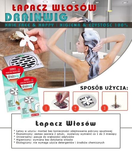 DrainWig ODVODŇUJE ODVOD BEZ CHEMIKÁLIÍ! odstraňuje chĺpky
