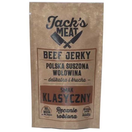 JACK'S MEAT Polska Sušené Beef Jerky príchuť CLASSIC 30G
