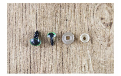 Zelené krimpovacie oči pre maskotov, 7 mm
