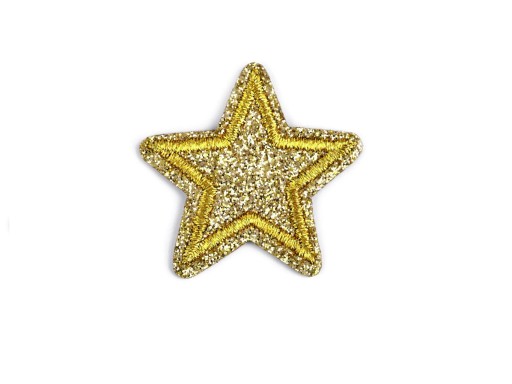 Nažehľovacia termo náplasť, trblietavá hviezda, 3,5 cm