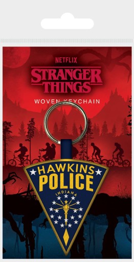 Policajná tkaná kľúčenka Stranger Things Hawkins