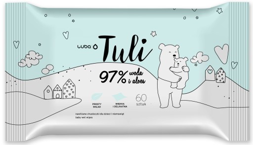 Luba Tuli Vlhčené obrúsky voda a aloe 60 ks