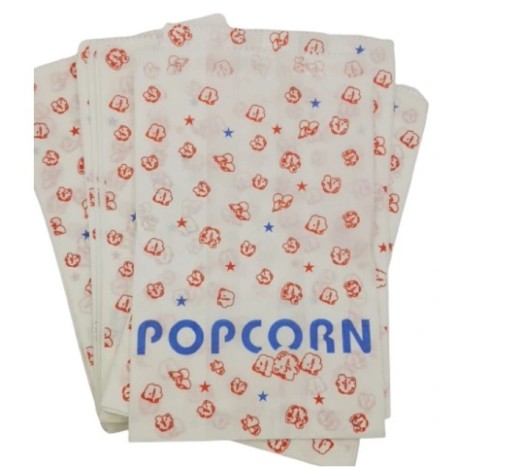 Veľká papierová taška s potlačou POPCORN, 200 ks