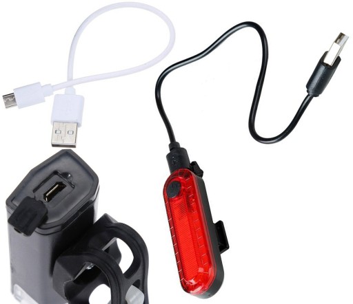 BICYKLOVÁ LAMPA PREDNÁ ZADNÁ LED USB SVETLO VÝKONNÉ BICYKELOVÉ SVETLO PREDNÉ + ZADNÉ