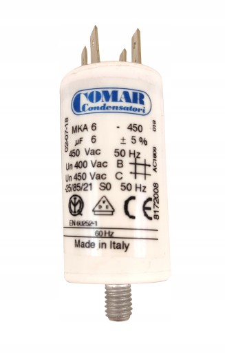 Štartovací kondenzátor motora 6uF 450V