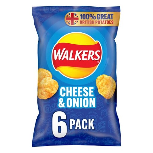Walkers Cheese Cibuľa - Chips 6x 25g mega balenie chipsov