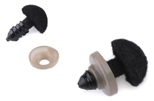 12 mm príchytka pre maskotov, semiš, čierna