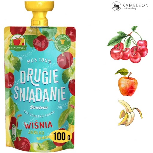 Dawtona DRUHÉ RAŇAJŠKOVÉ MUŠA bez cukru VIŠŇA JABLKO BANÁN 100G x5 0,5KG
