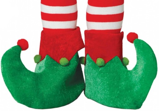 Návleky na topánky Elf Elf s brmbolcami Vianočný Santa ́s Helper