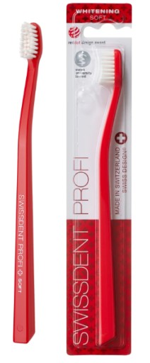 Mäkká zubná kefka Red Swissdent Whitening 1 ks ZADARMO
