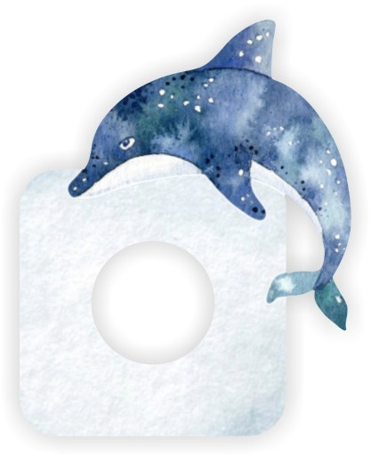 NÁLEPKA kontaktný vypínač Nálepka DOLPHIN ocean do dievčenskej detskej izby