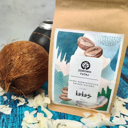 Zrnková káva s príchuťou KOKOS Arabica, čerstvo pražená Zdravá tu 150 g