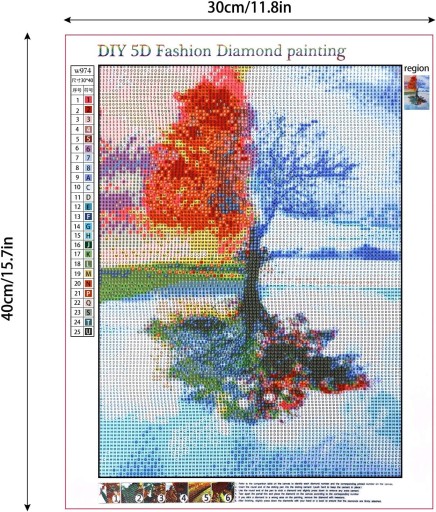DIAMANTOVÁ VÝŠIVKA DIAMANTOVÁ MOZAIKA SET 5D DETI 30*40 STROMOVÝCH SEZÓN