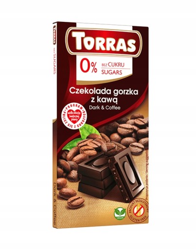 Horká čokoláda s kávou bez cukru 75g Torras