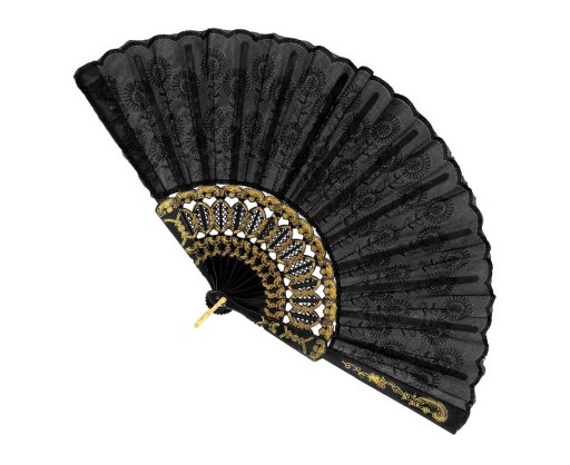 Čierny prelamovaný ventilátor Granada Doplnok k outfitu