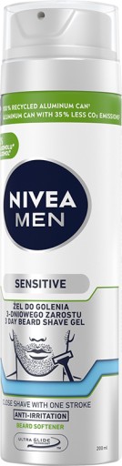 NIVEA MEN SENSITIVE 3-dňový gél na holenie na fúzy pre mužov 200 ml