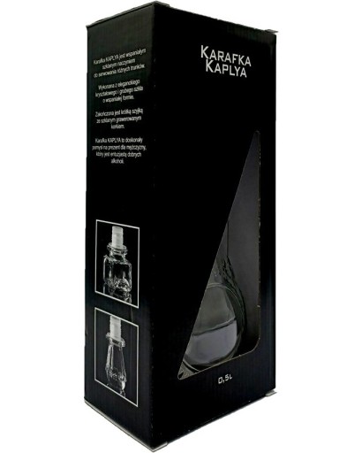 KARAFA 0,5L KAPLYA S KORKOM NA VODU ŠŤÁVA VÍNA FĽAŠA NA WHISKY LIKÉRU 500ml
