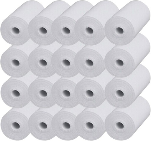 20x TERMOPAPIER, TEPELNÉ CITLIVÉ KAZETY PRE TLAČIAREŇ DRUKUŚ, BEŽNÁ ROLKA