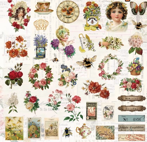 SADA SCRAPBOOKING NÁLEPOV 40 KS KVETOV