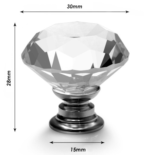 KRYŠTÁLOVÁ RÚČKA 30mm GOLD CRYSTAL