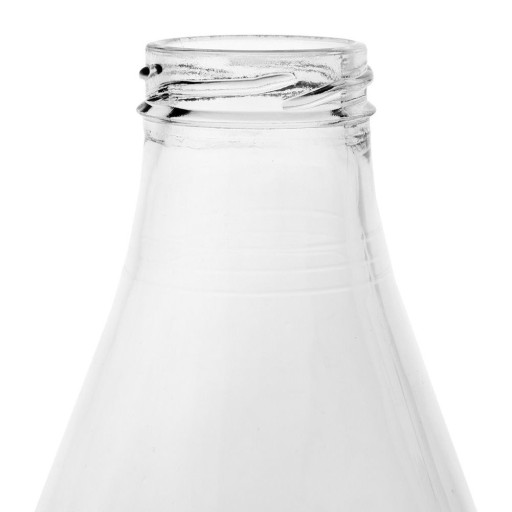 Fľaša na MLIEČKO, džús, mlieko, nápoje, sklo, s uzáverom, 1L