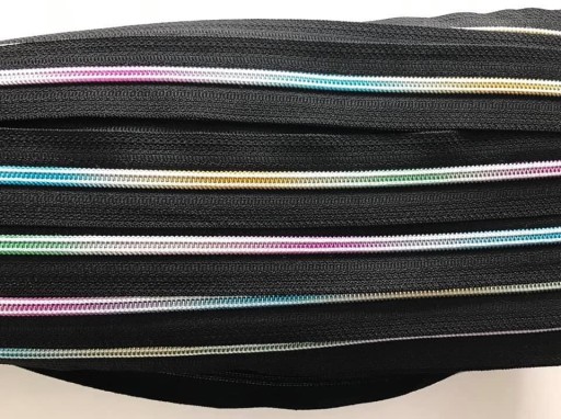 LuxTextil Zips Zips 5mm ŠPIRÁLA + 2 Zips Zipsy 1m RAINBOW