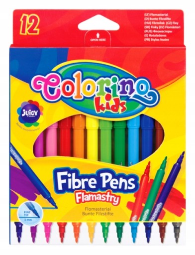 Okrúhle školské fixky, 12 farieb COLORINO