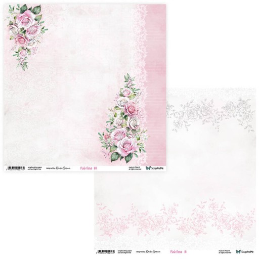 Sada papierov na scrapbooking 30x30 - ScrapAndMe - Ružové ruže