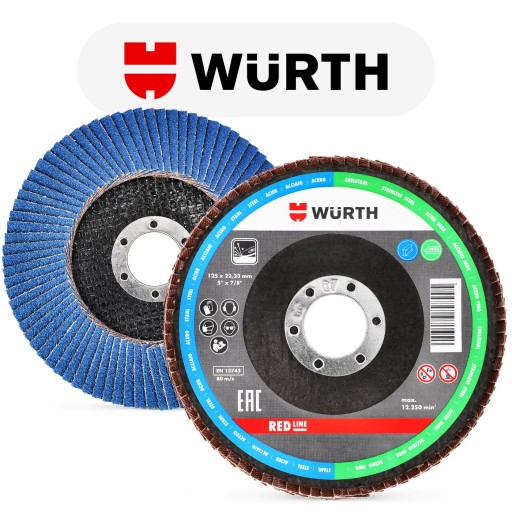 Lamelový kotúč na brúsenie ocele 125x1mm P40 WURTH Strong 1ks