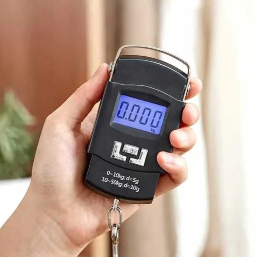 LETISKÁ VÁHA BATOŽINY TURISTICKÁ CESTOVANIE RYBOLOV LCD 50kg + BATÉRIA