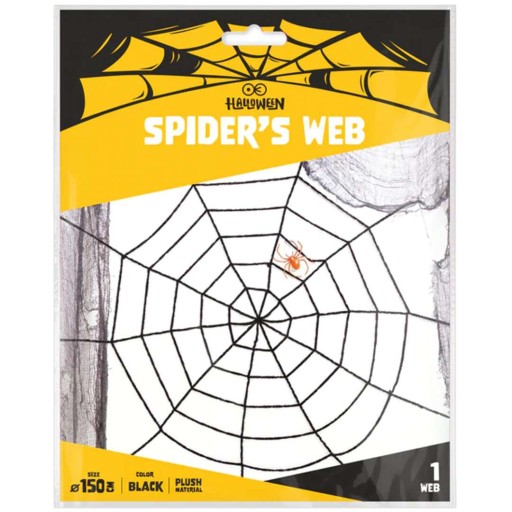 Halloweenska dekorácia plyšová SPIDER WEB BIELA 150cm