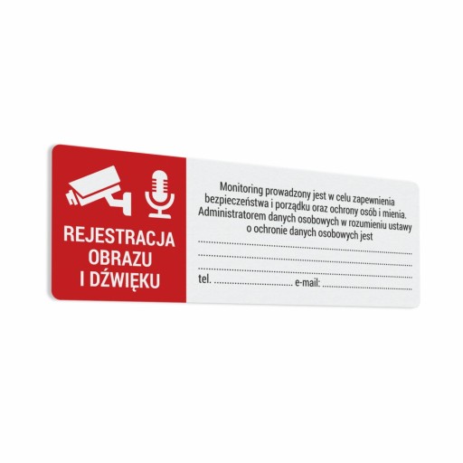 Monitoring, Záznam zvuku GDPR nálepka 5x15