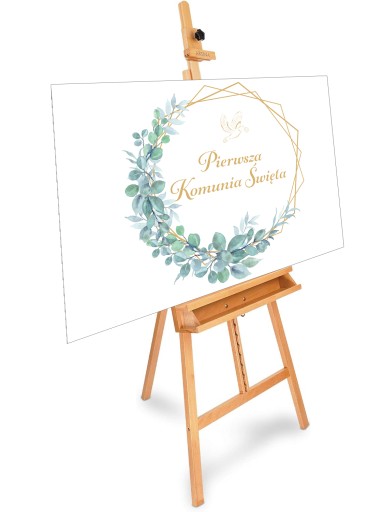 Prijímanie Plagát Nápis PRVÉ SVÄTÉ PRIJÍMANIE Eukalyptus Boho 60x42cm