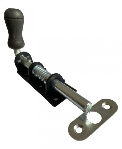 Pružinová západka s drevenou rukoväťou, čierna 150x30mm WSPU 150c pre brány