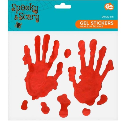 DEKORÁCIA HALLOWEENSKÉ okno Krvavé ruky GÉL