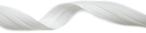3mm páska na špirálový zips, BIELA + 2 zipsy, 1 meter